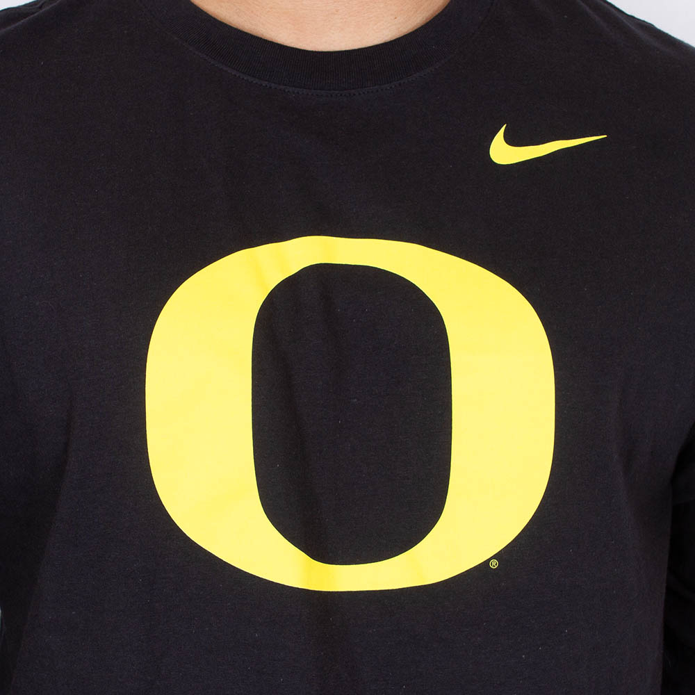 Classic Oregon O, Nike, Black, Long Sleeve, Cotton, Men, T-Shirt, 975621